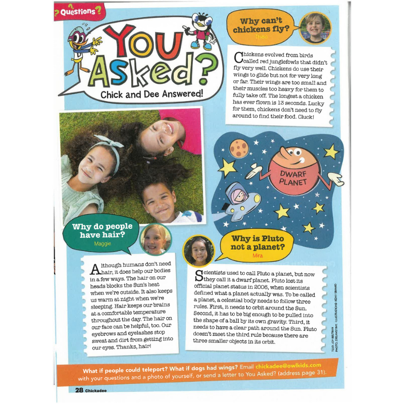 Chickadee: Ages 6-9 (8 issues) - Bayard Magazines
